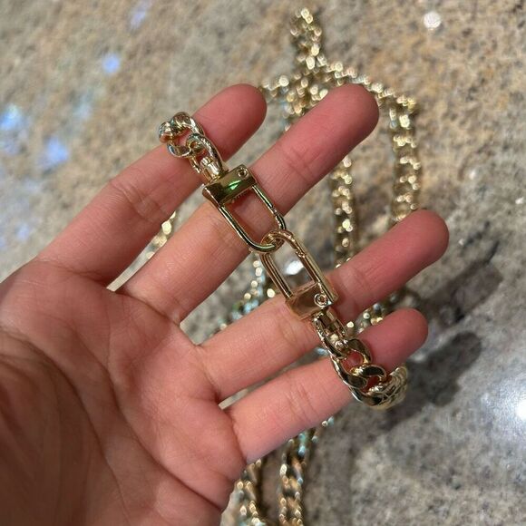 NWT 47" DIY Iron Flat Chain Strap Handbag Chains Accessories with Metal Buckles - Picture 3 of 5